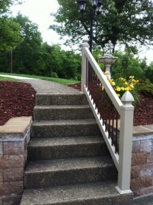 Bella Railings with Rust Color Balusters